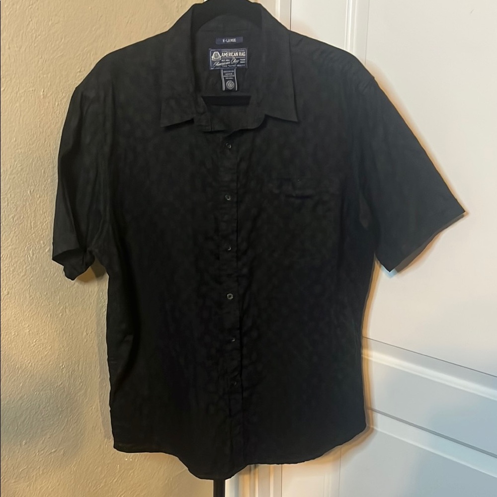 American Rag Black Short Sleeve Men's Shirt